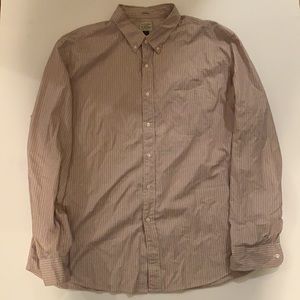 Grey pink and white striped jcrew shirt